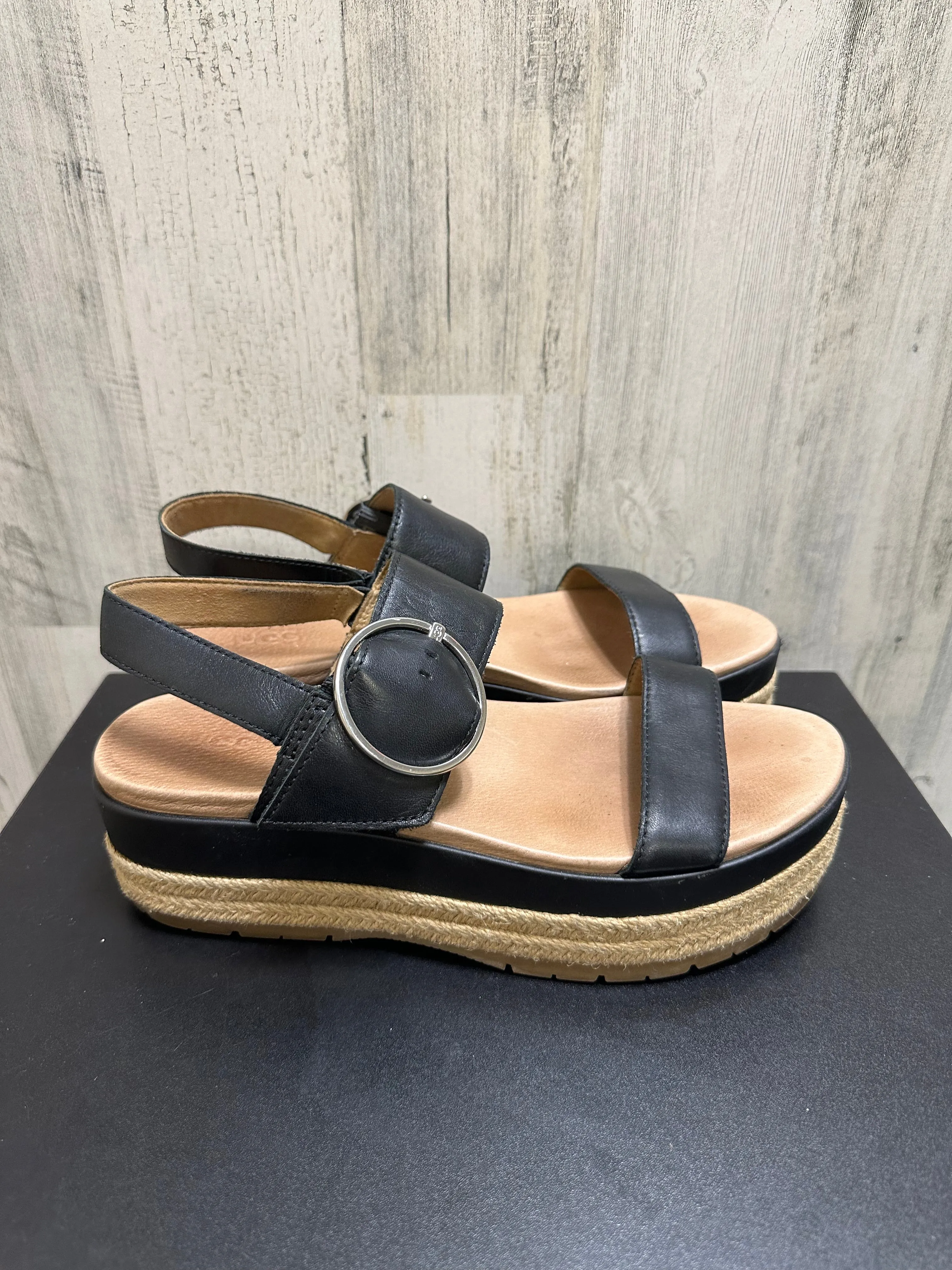 Black Sandals Heels Block Ugg, Size 9