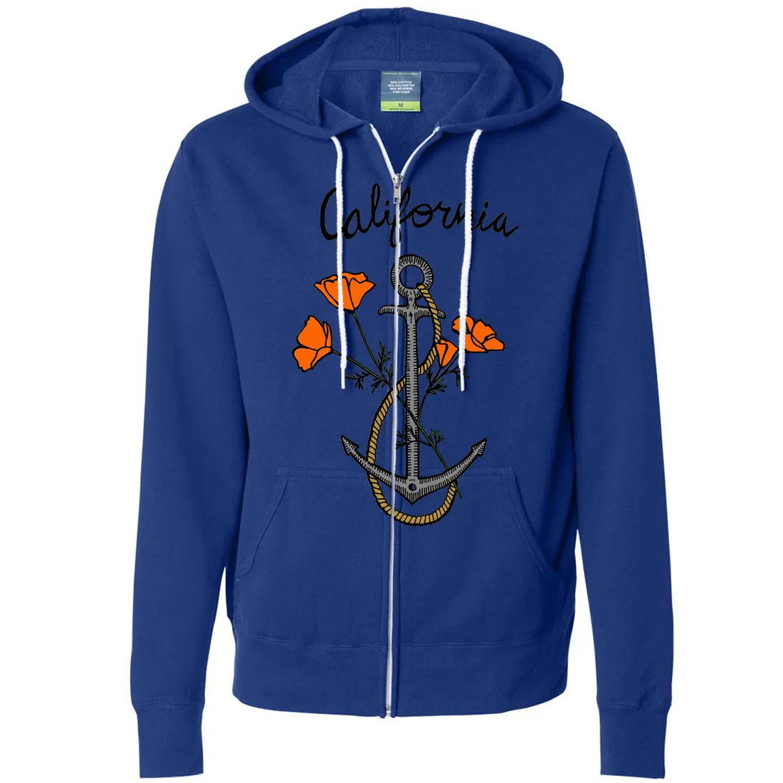 California Anchor Poppies Zip-Up Hoodie