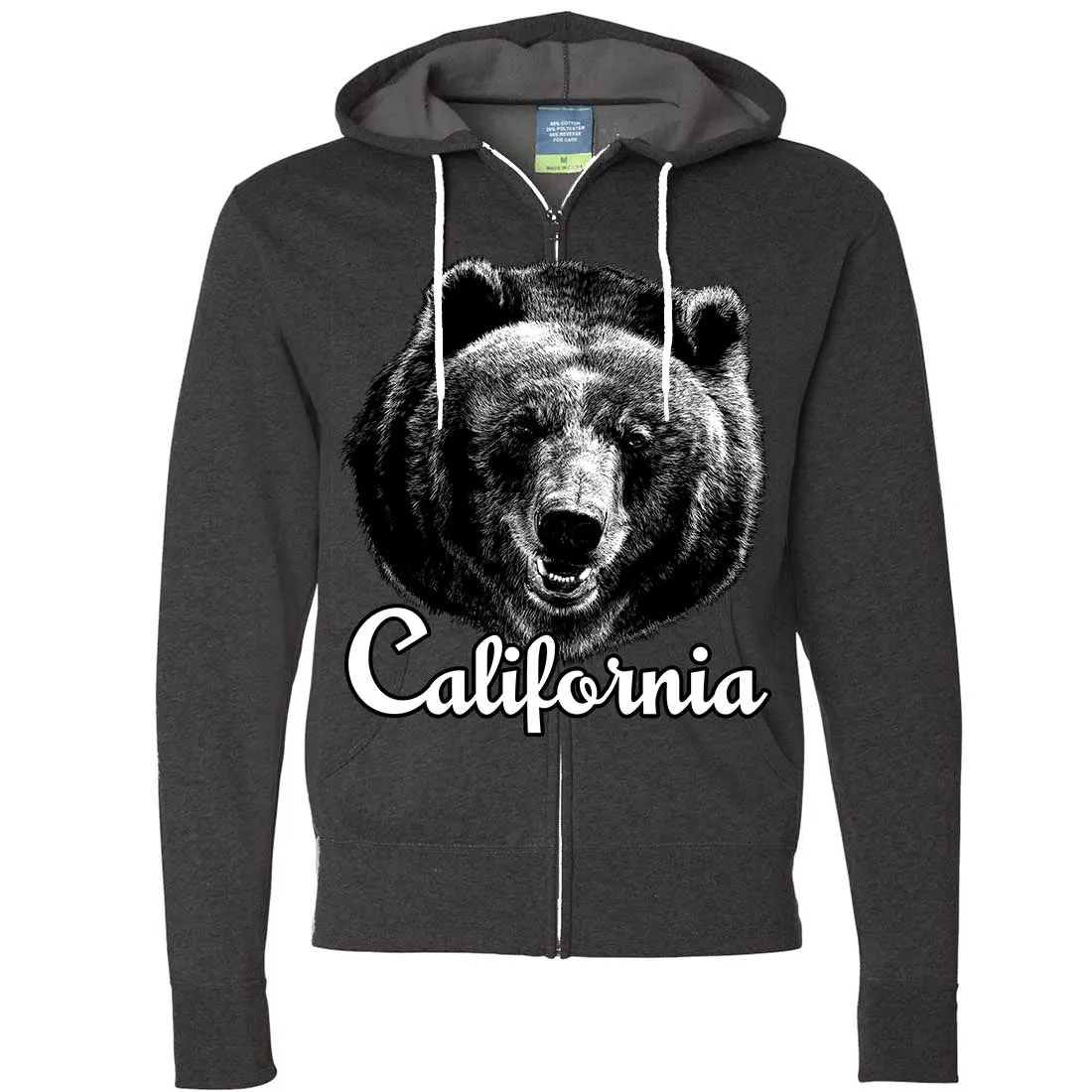 California Grizzly Bear Zip-Up Hoodie