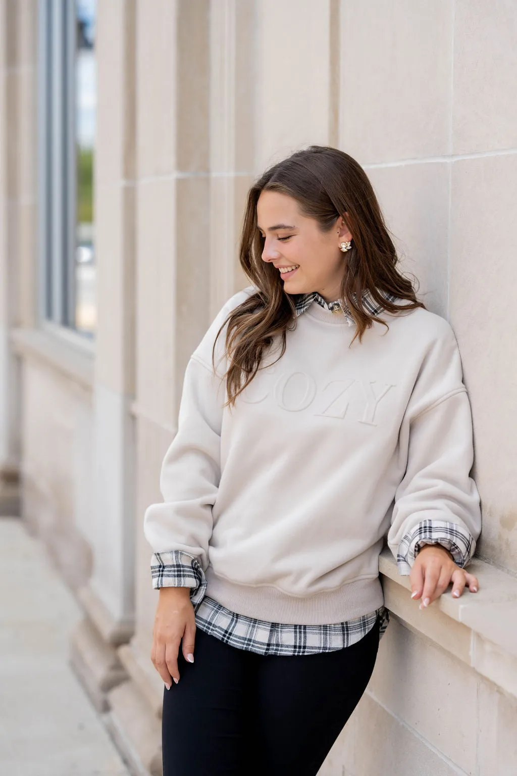 Cozy Embossed Crewneck