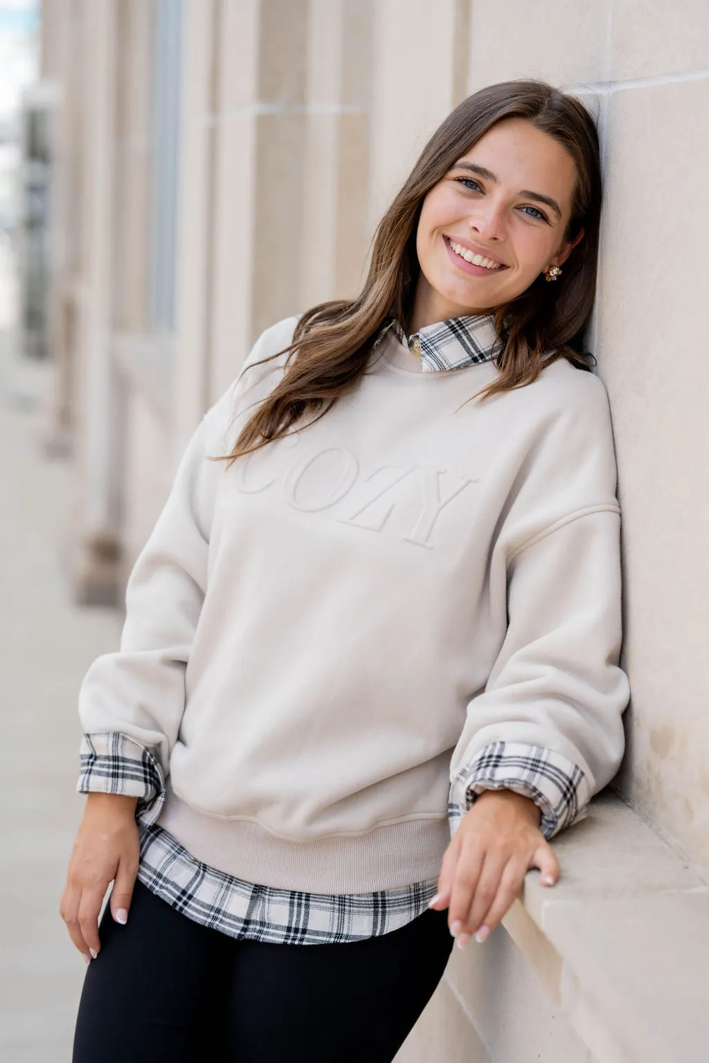 Cozy Embossed Crewneck