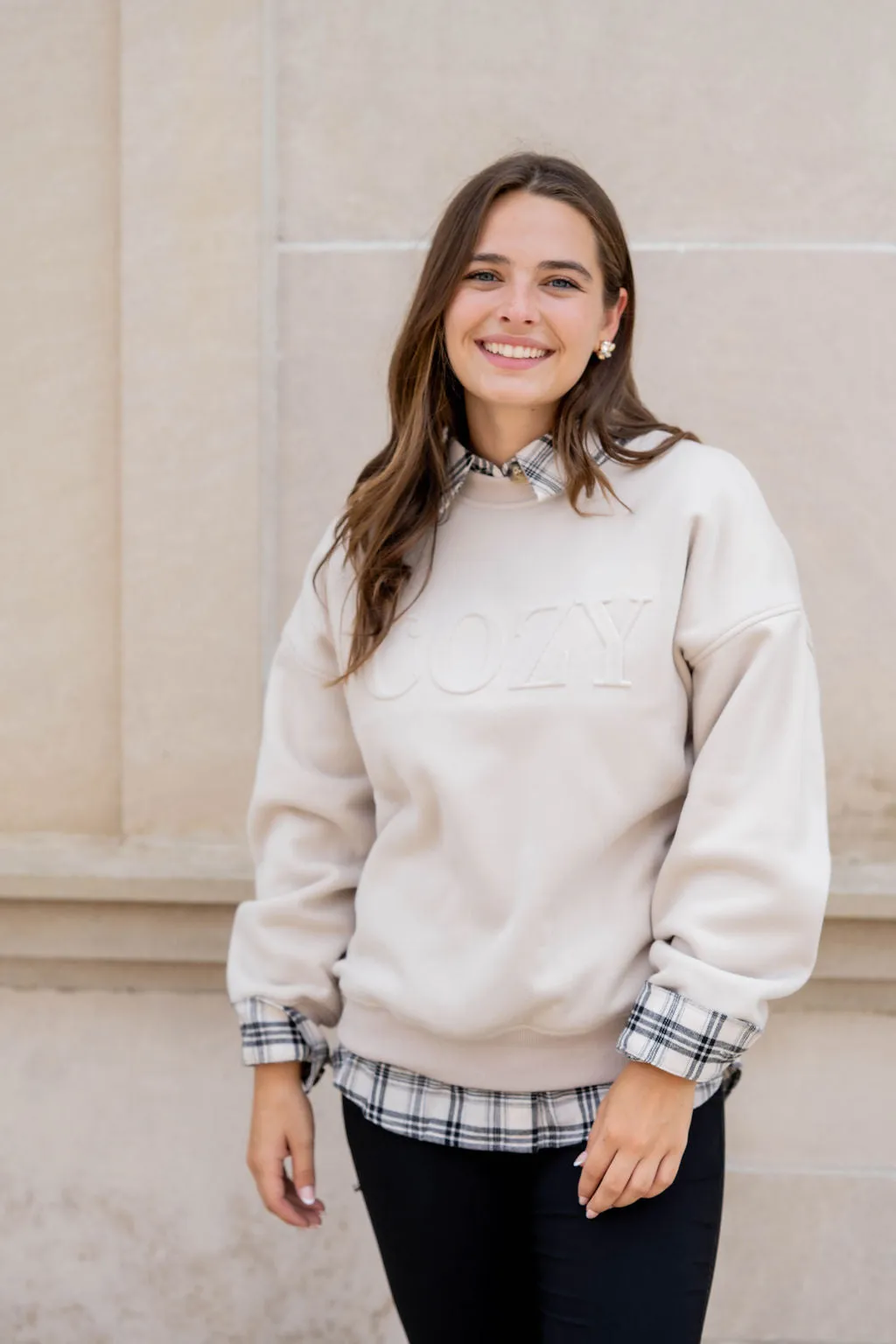 Cozy Embossed Crewneck