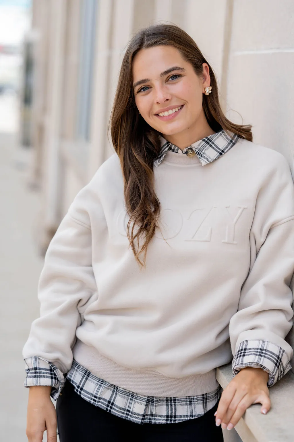 Cozy Embossed Crewneck