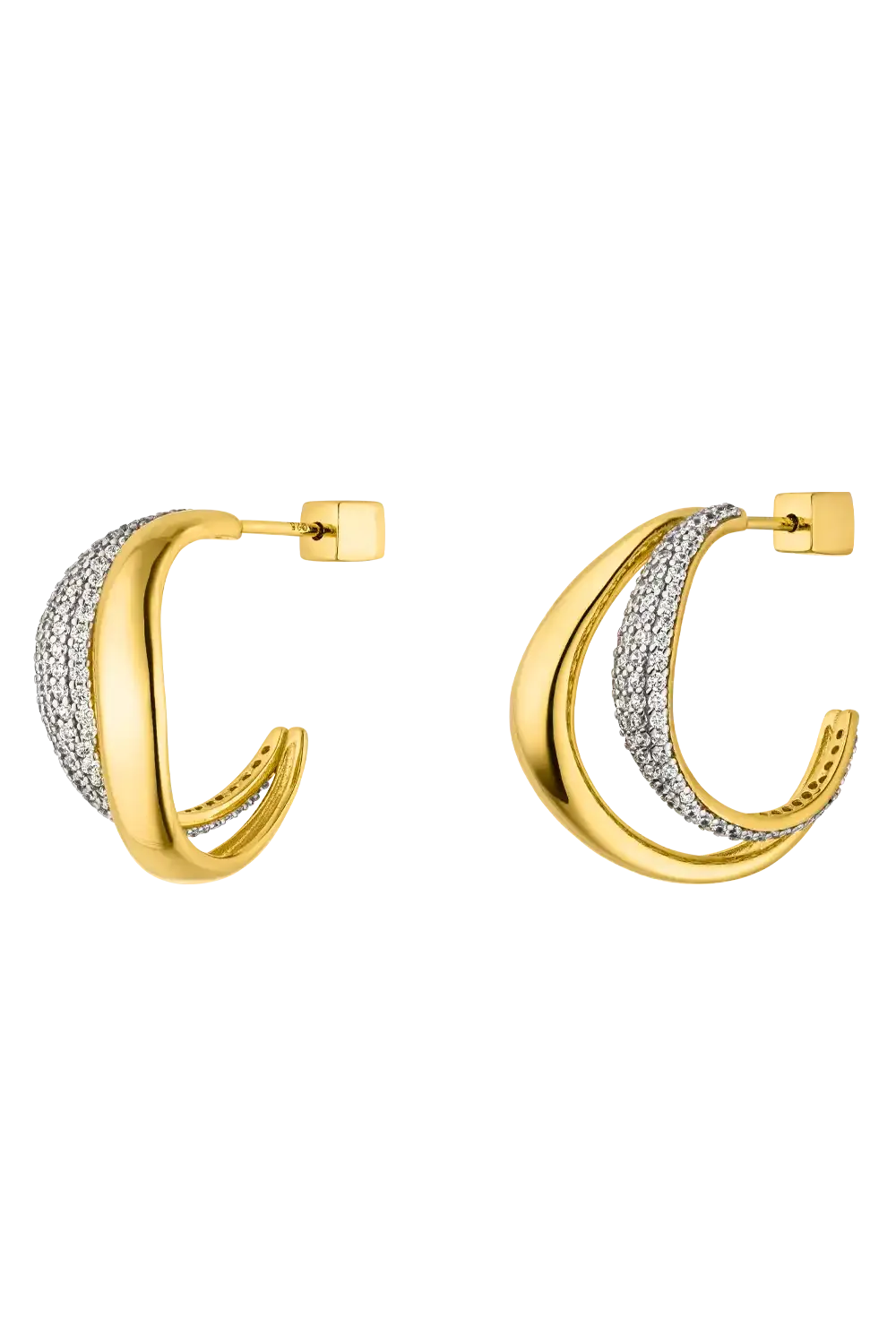 Crystal Galaxy Hoops 14K Gold Plated