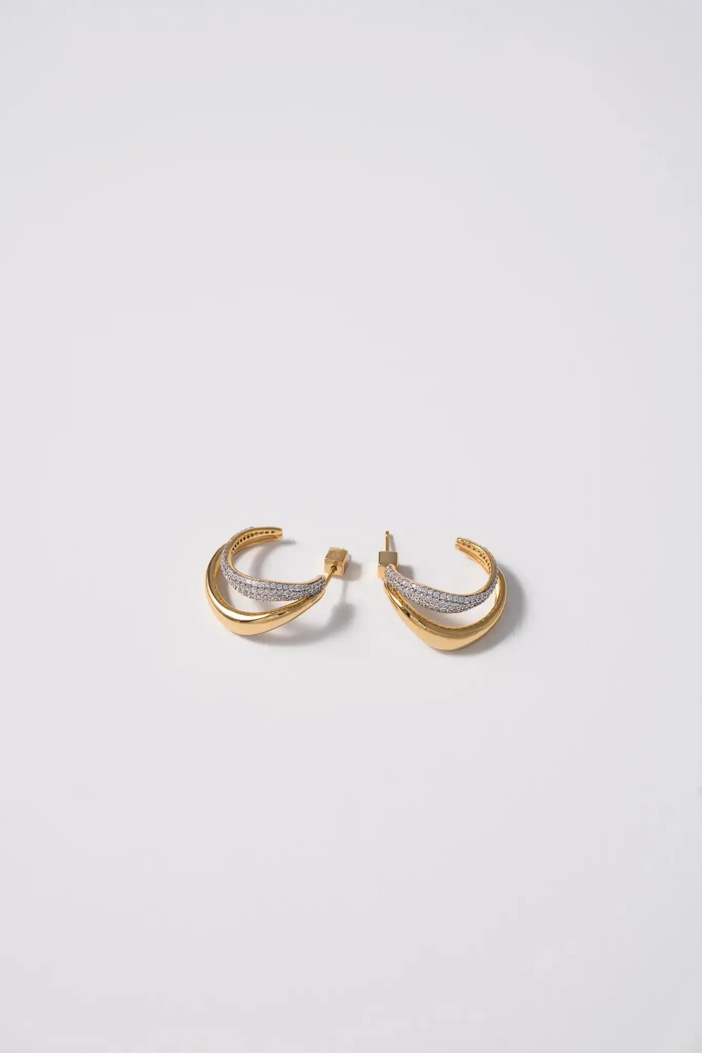 Crystal Galaxy Hoops 14K Gold Plated