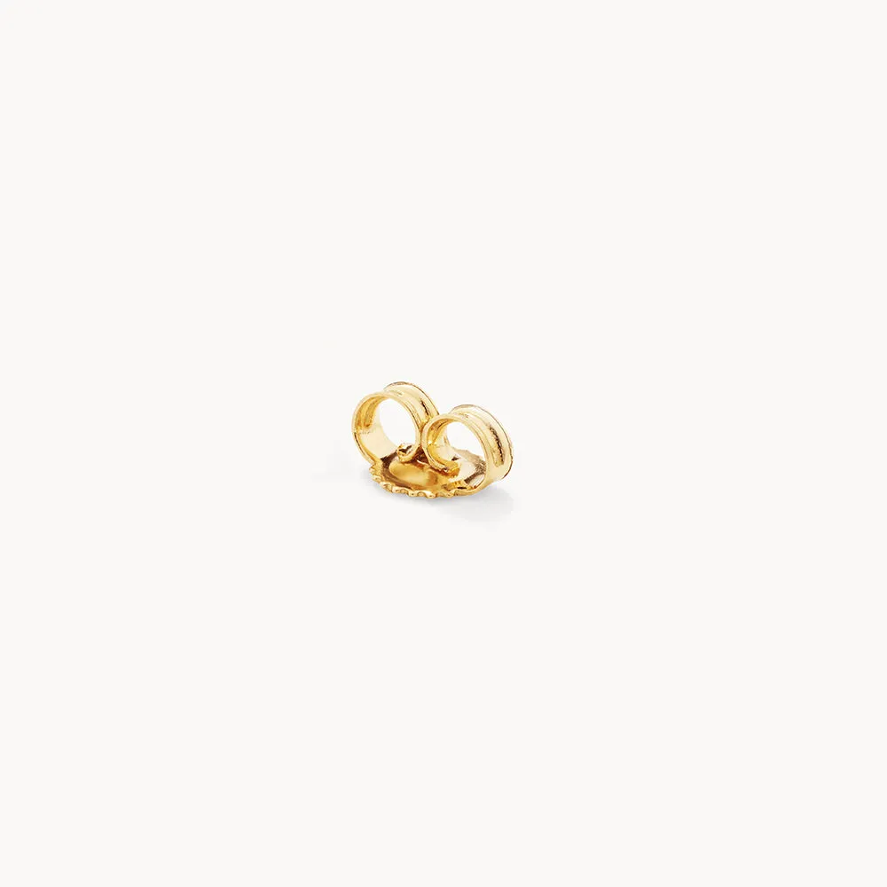 Diamond Letter H Single Stud Earring in 10k Gold