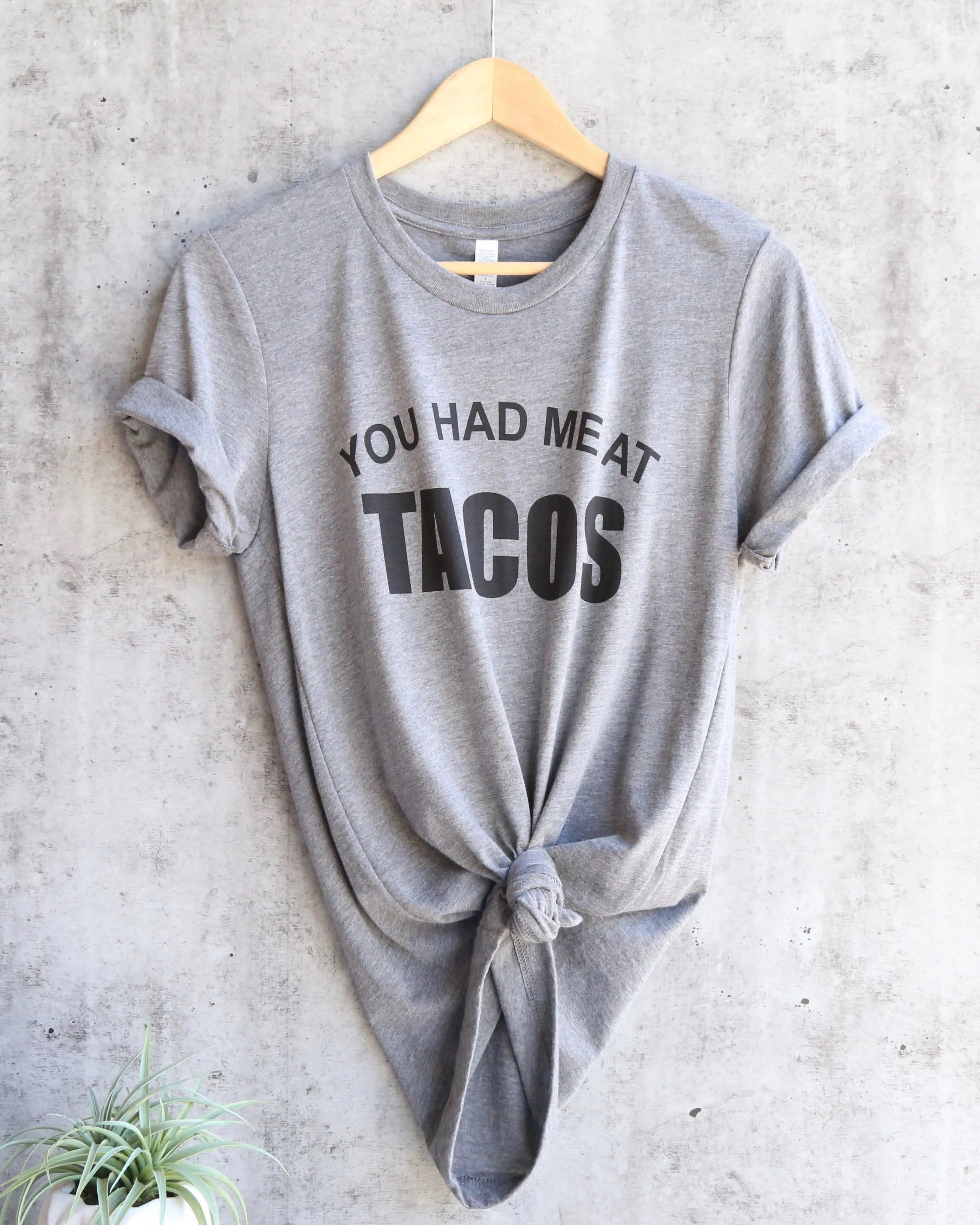 Distracted - You Had Me At Tacos Unisex Triblend Graphic Tee in Grey/Black