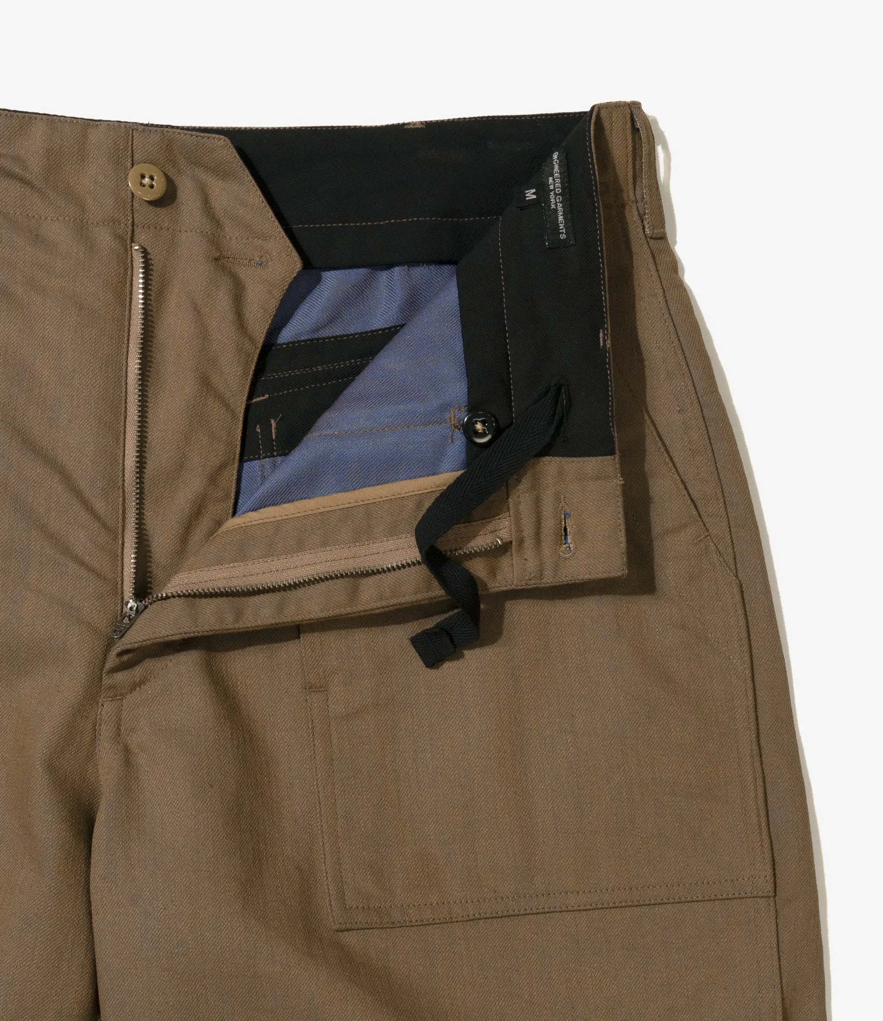 Engineered Garments Fatigue Pant - Khaki/Blue PC Iridescent Heavy Twill