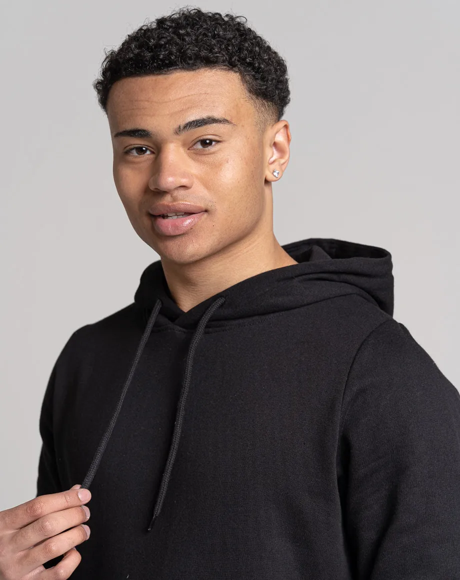 ESSENTIAL PLAIN HOODIE | BLACK