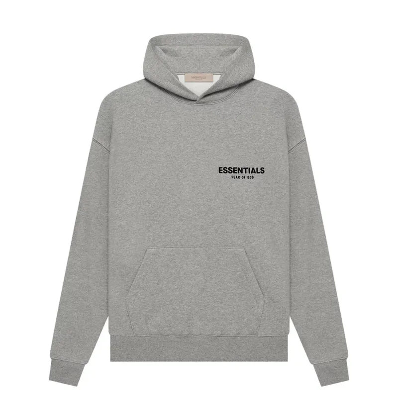 FEAR OF GOD ESSENTIALS POPOVER HOODY DARK HEATHER OATMEAL