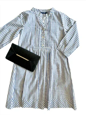 French Blue/White Shirting Stripe Maye Dress