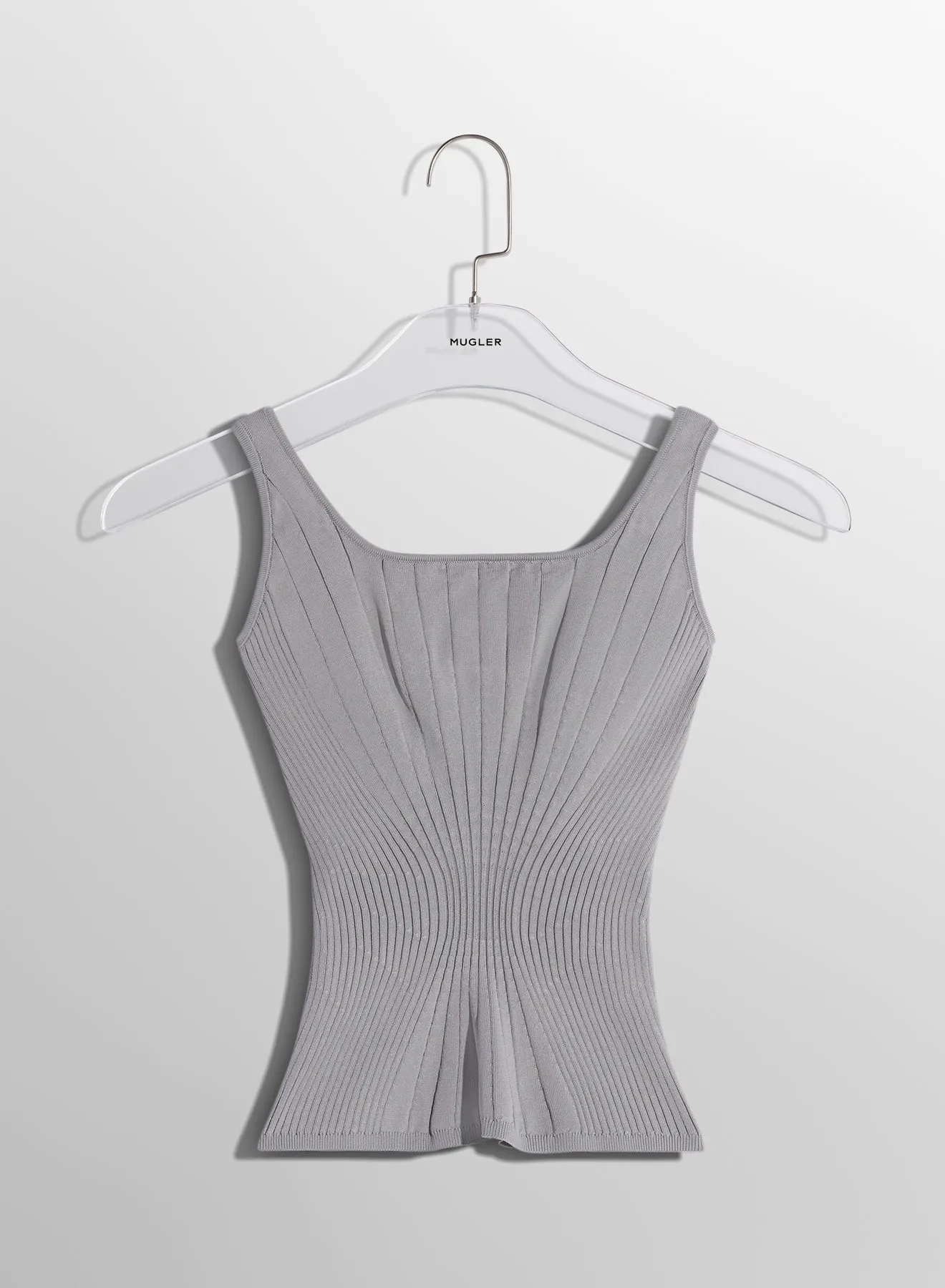 grey sculpting knit tank top