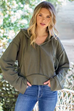 Hailey & Co. Rib & French mixed hoodie