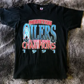 Houston Oilers 1991 AFC Central Champions Single Stitch Tee (White)