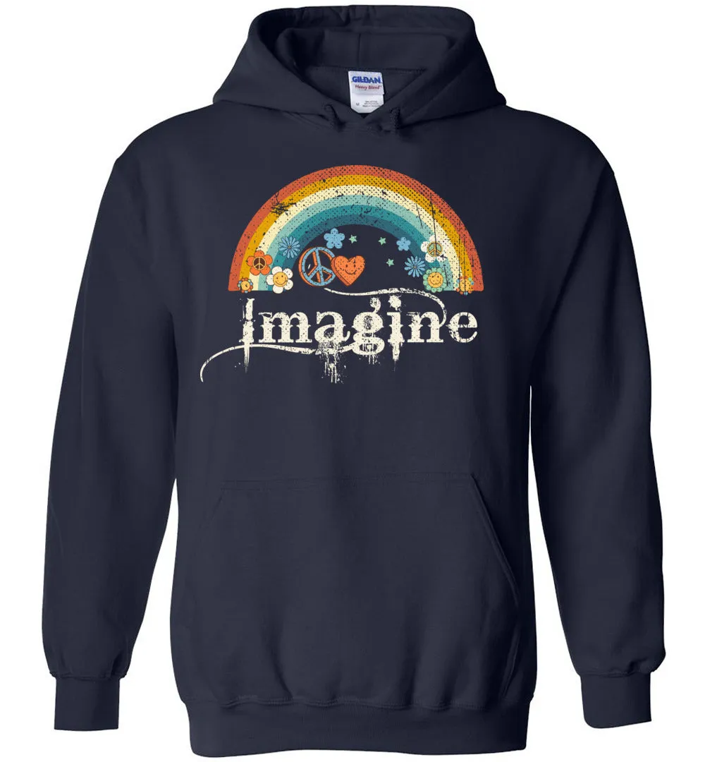 Imagine Rainbow Retro Hoodies