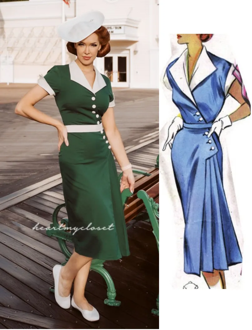 JulieAnn - 1950s pleated vintage dress