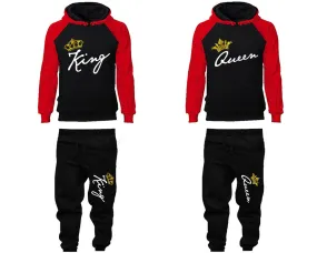 King Queen Couple Hoodies and Jogger Pants Top&Bottom Matching Sets