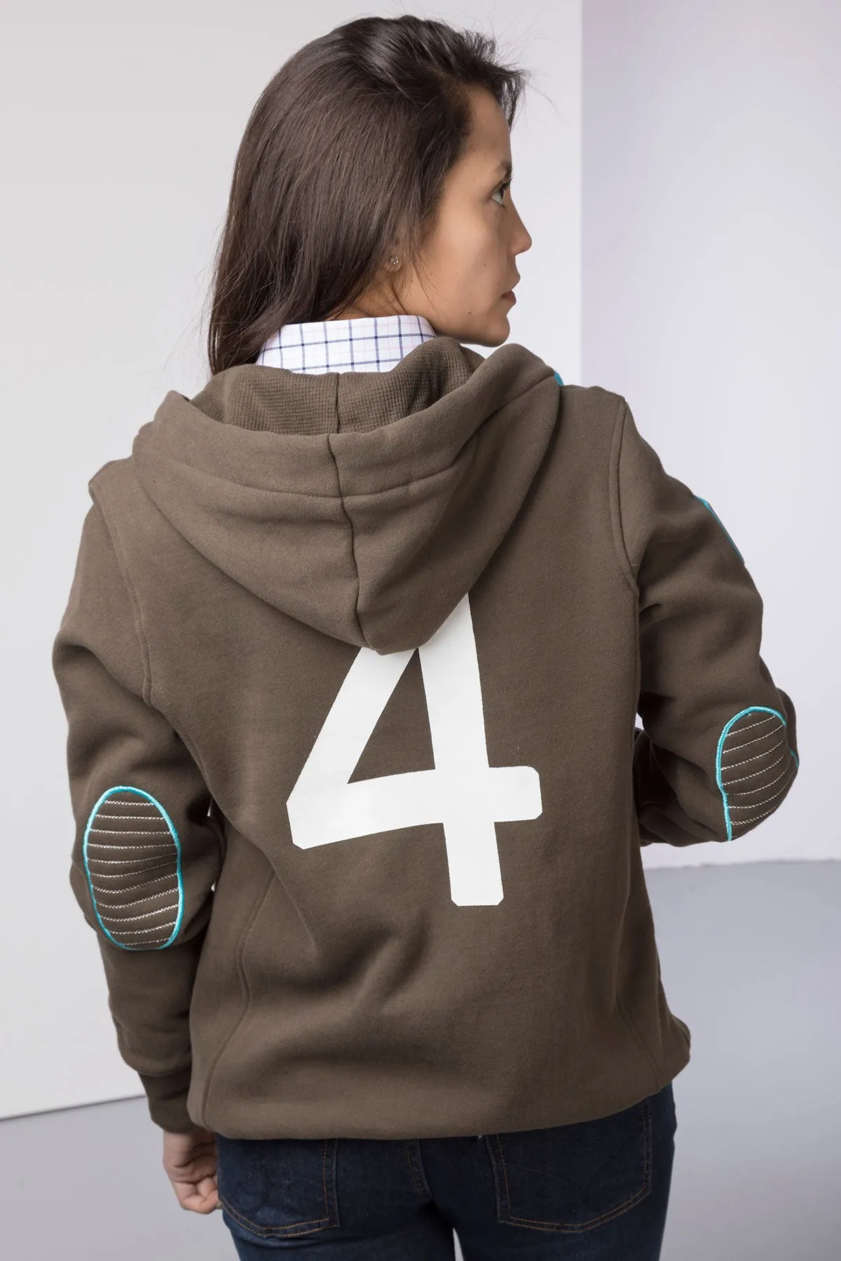 Ladies Button Hoody with Number