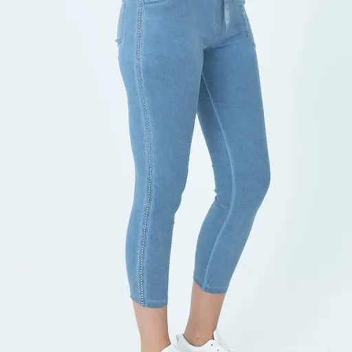 Maglia Stretch Embellished Pant ( Denim or White)