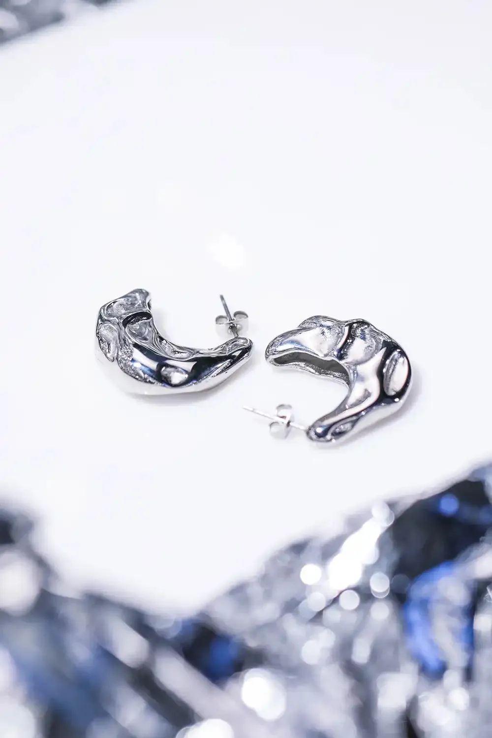 Molten Chunky Hoops Silver