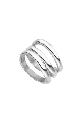 Molten Triple Ring Silver