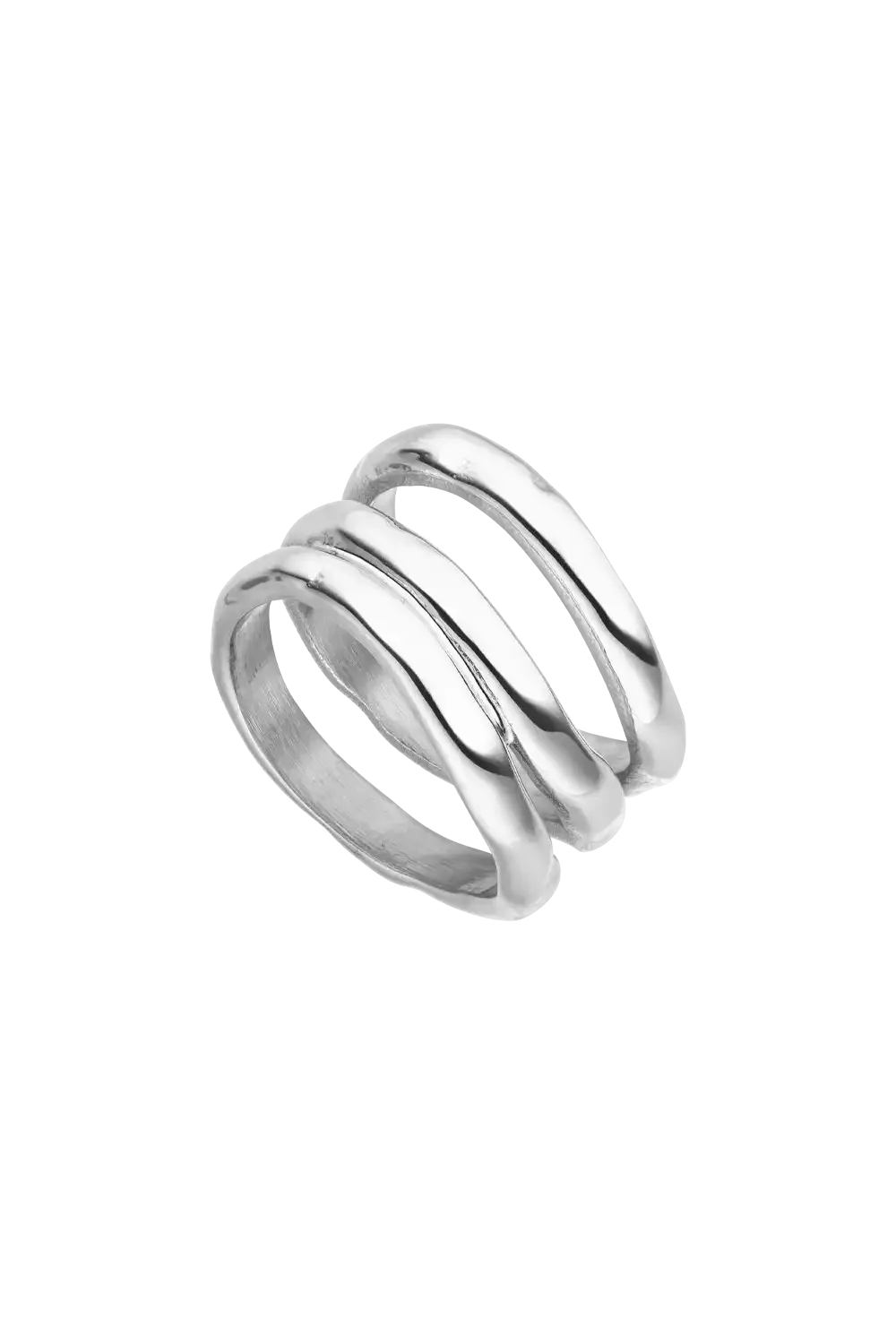 Molten Triple Ring Silver