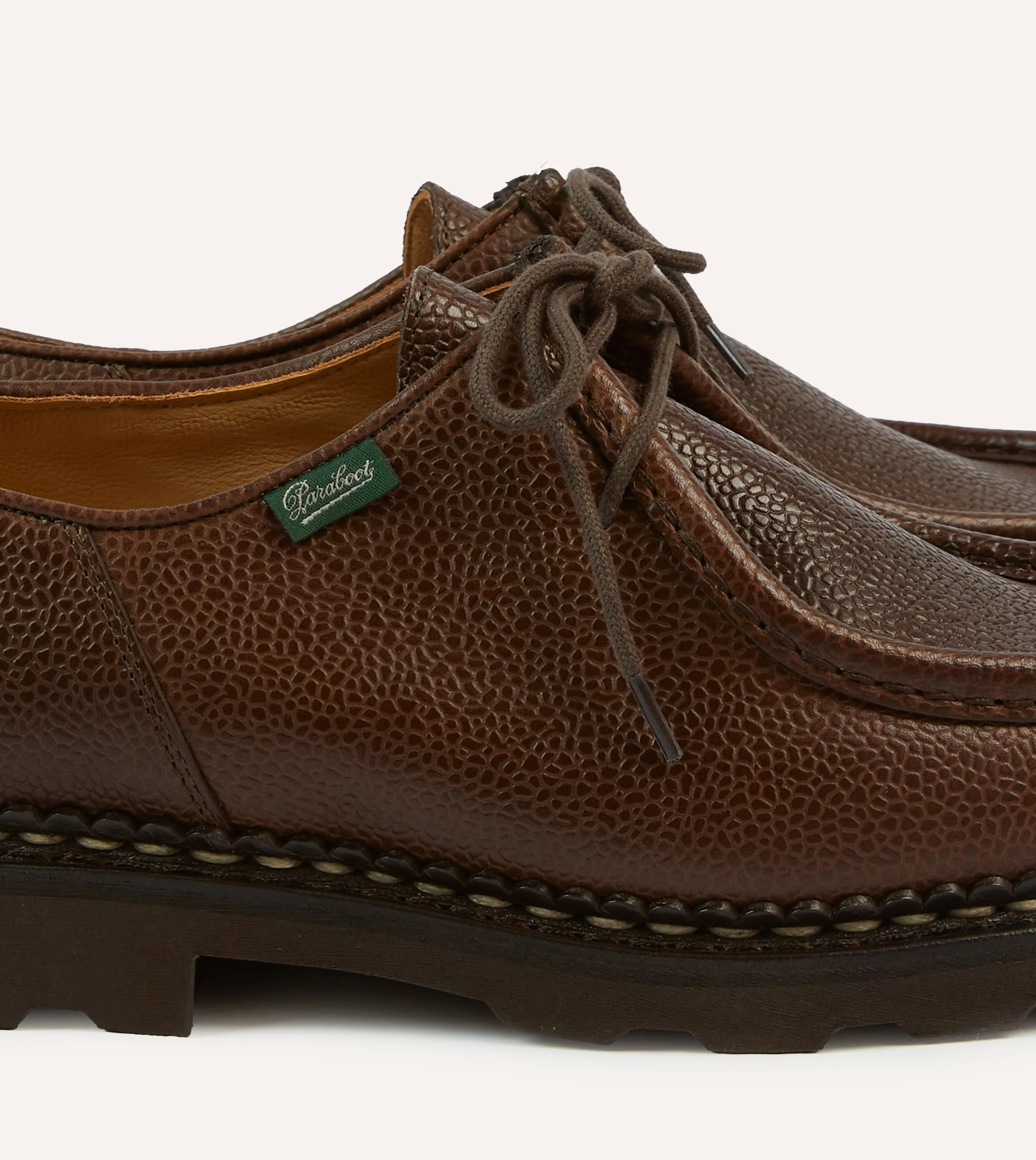 Paraboot Michael Brown Pebble Grain Leather Derby Shoe