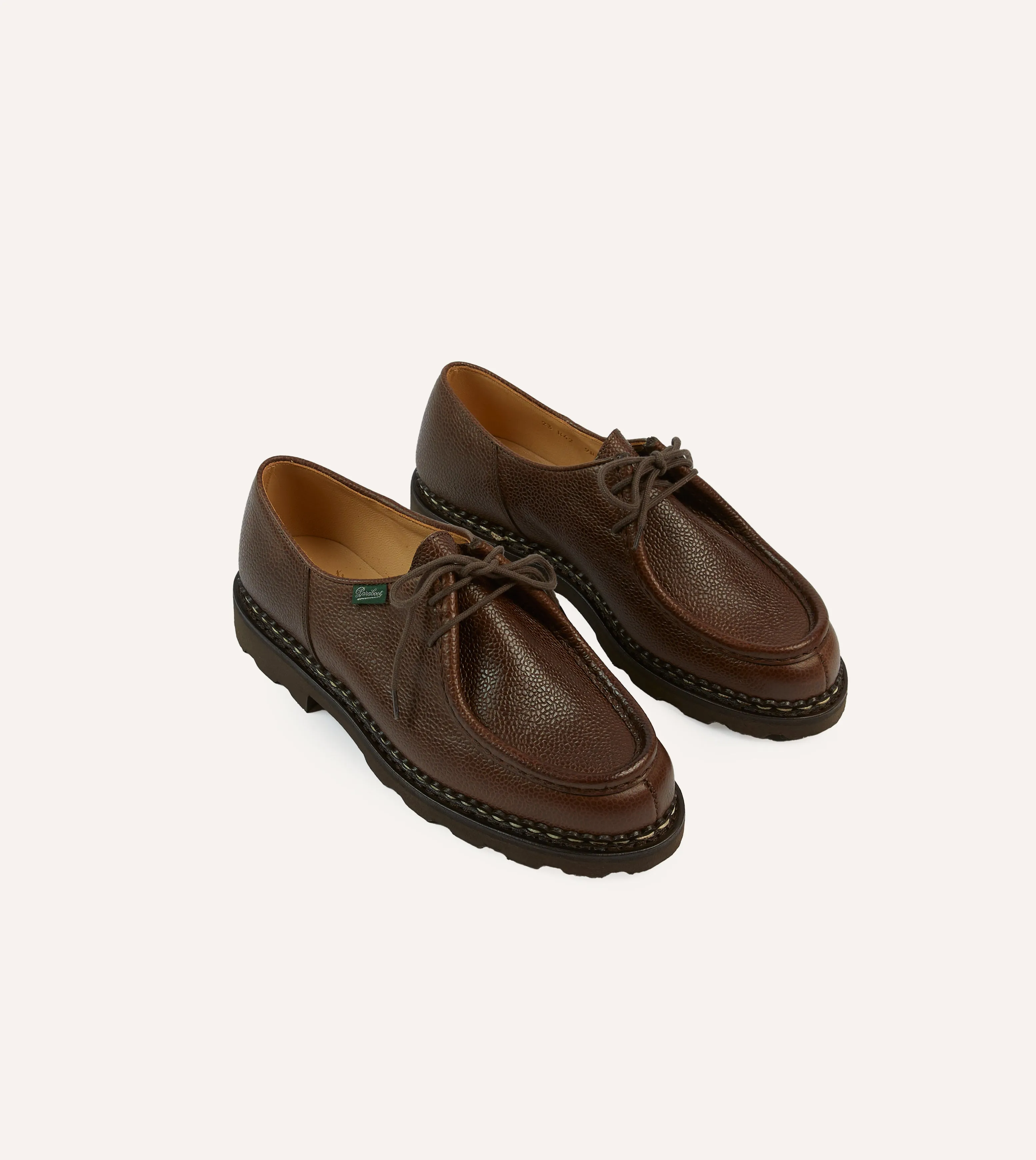 Paraboot Michael Brown Pebble Grain Leather Derby Shoe