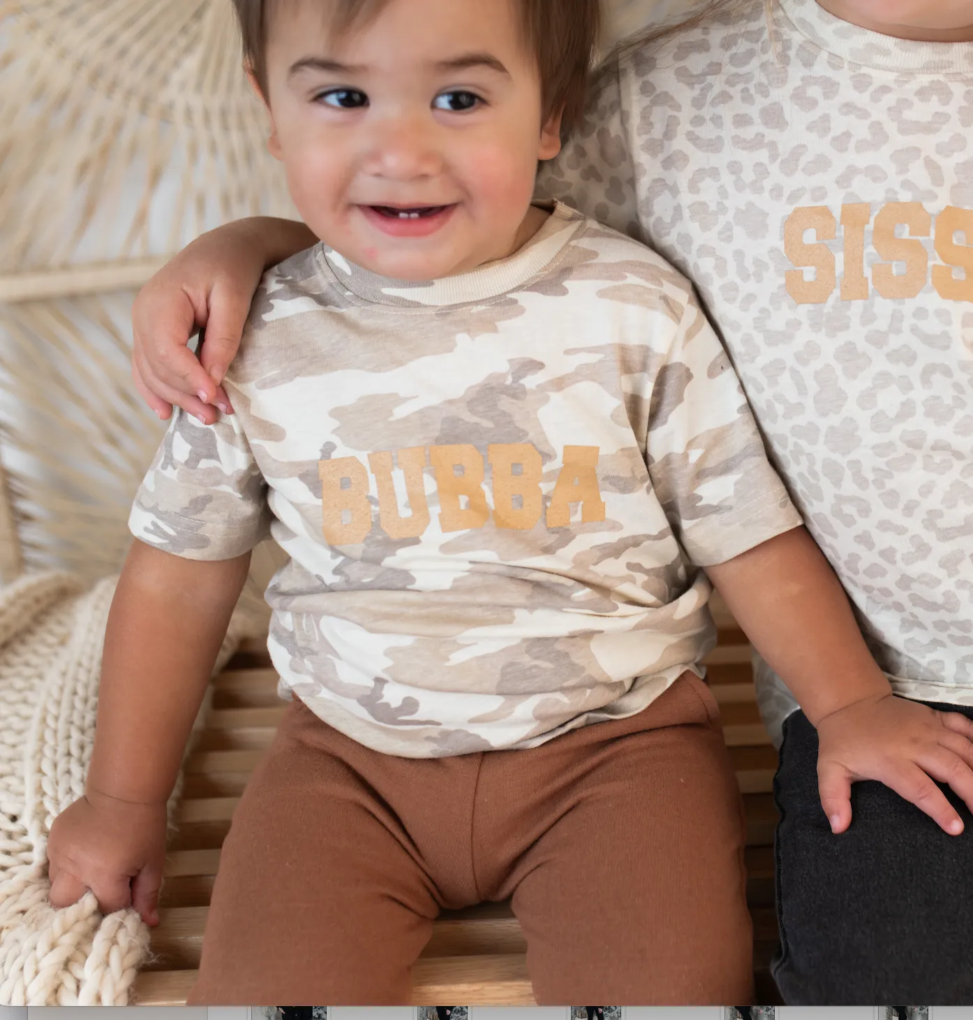 "Bubba" Natural Tan Camo Graphic Tee