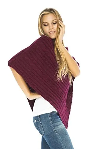 Soft Cable Knit Poncho Sweater