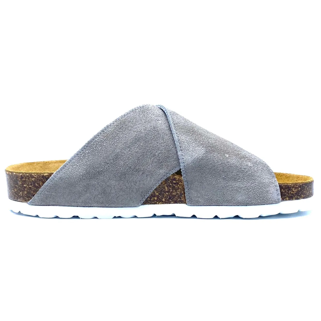 Una Cross-over Sandals | Premium Italian Suede Grey