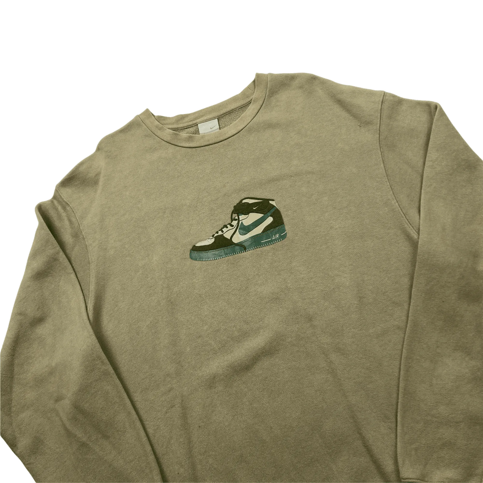 Vintage 90s Khaki Green Nike Sweatshirt - Extra Large